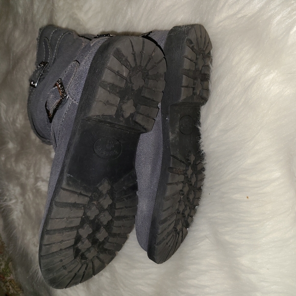 BearPaw Size 9 Gray Suede Leather Boots - Picture 9 of 13